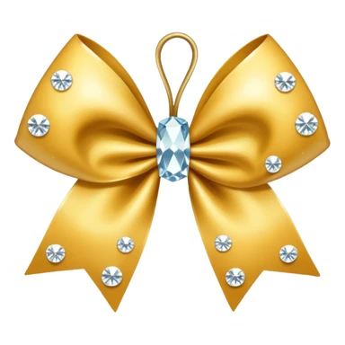 A diamonted cheer bow in gold sticker