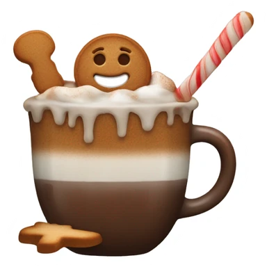 Gingerbread in čip of hot chocolate sticker