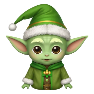 baby yoda elf christmas sticker