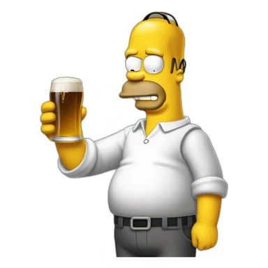 Homer entrain de boire une biere sticker