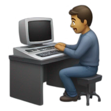 men playing computer sticker