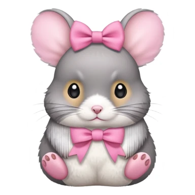 Chinchilla with pink bow sticker