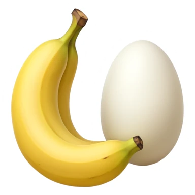 A banana standing between two eggs sticker