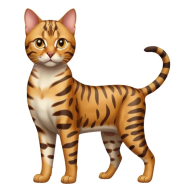 full body of bengal cat, front view sticker