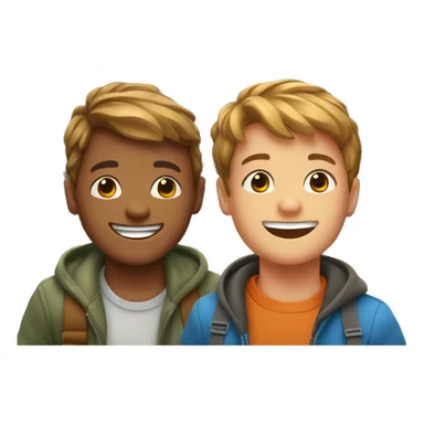 happy boys enjoying nature with Golden Gate Bridge  sticker