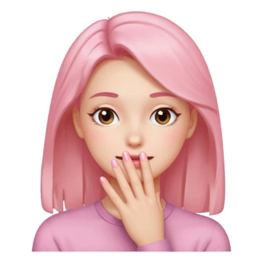 blushing with fingers sticker