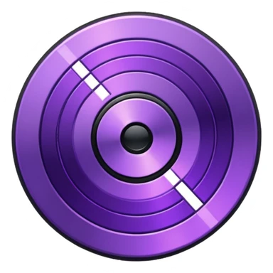 pixelated music disc with a purple middle sticker