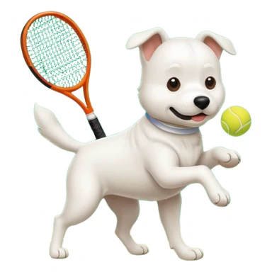 Un chien qui joue au tennis  sticker