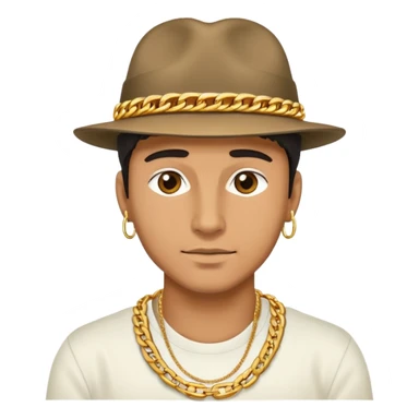 cool man with hat and gold chain sticker