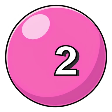 pink billiard ball with the number 23 sticker