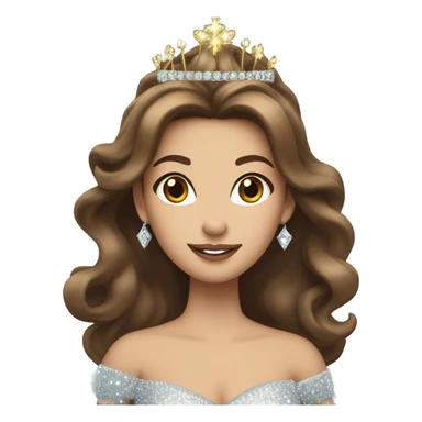 Pageant queen with brown hair sticker