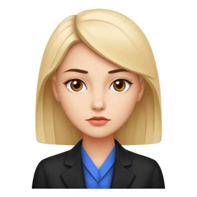 Polite, put-together, and observant. Always seems like they’re mentally five steps ahead. woman seriuos composed sleek
more dinamic emoji  sticker