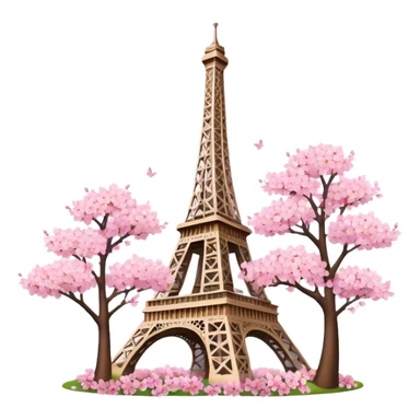 Eiffel Tower with cherry blossoms  sticker