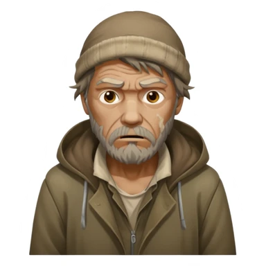 homeless guy mugging someone sticker