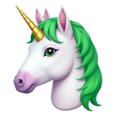 unicorn with green hair and earrings sticker