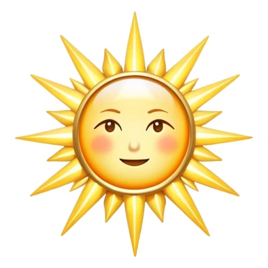 Mystical sun with celestial rays and ethereal 15-minute timer, sparkling light beams sticker