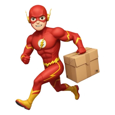 The flash running with package sticker