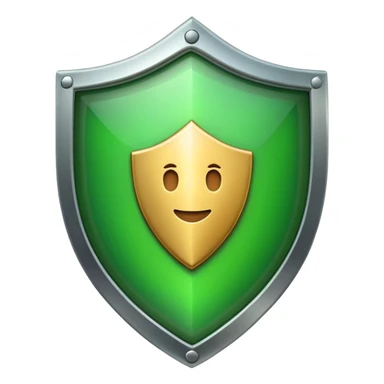 apple style emoji of a shield and checkmark, alternate version, representing Zuverlässig (reliable) sticker