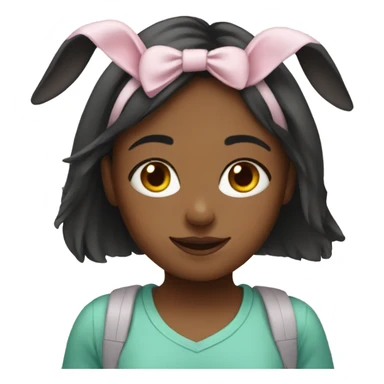 girl with bunny ears  sticker