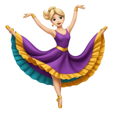 Emoji estilo ilustración de una mujer practicando danza aérea en tela, colgada en telas de seda, pose elegante, expresión feliz, estilo emoji moderno, colores suaves, fondo simple sticker
