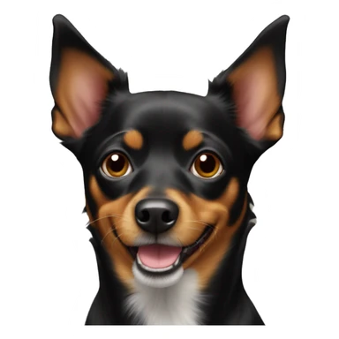 a black pinscher papillon mix dog  sticker