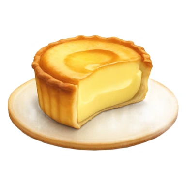 Small round vanilla flan made from a puff pastry sticker