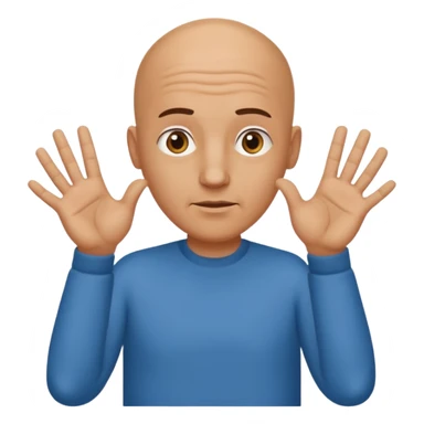 Bald head man with the 2 hands saying idk sticker
