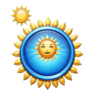 Verified badge with the body of a Sun ☀️ make the color blue and make sure they is no cartoon in it sticker