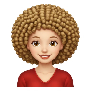white girl with curly afro sticker