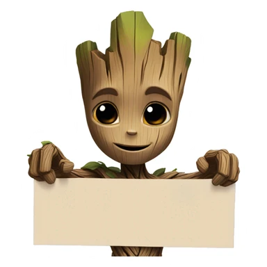 Groot Holding a sign saying i love you  sticker