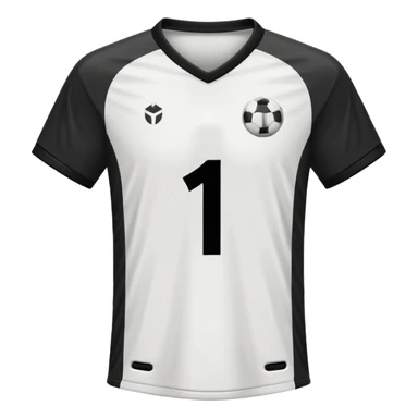 White and black soccer jersey with number 1 sticker