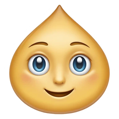 One eye on the left droplet; the right eye is absent but subtly hinted (indentation, ripple, or reflection). Clean emoji style, soft lighting, simple shapes, white/transparent background, high-resolution, friendly. sticker