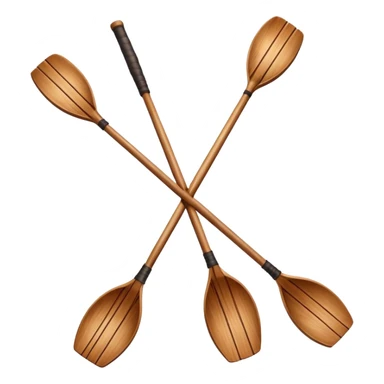 Only two rowing oars crossing emoji no water or boat just oars  sticker