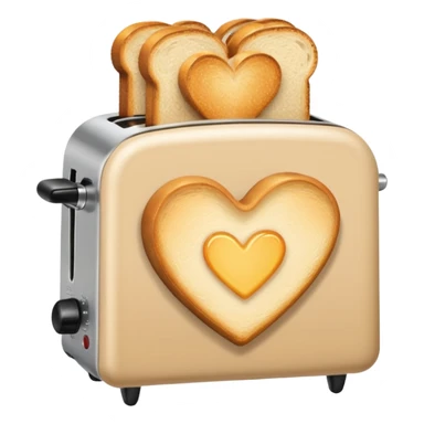 Light Beige heart toaster with toast  sticker