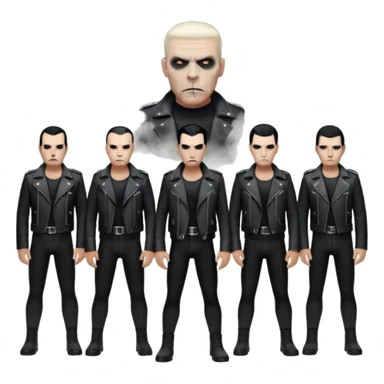 Whole rammstein band standing as a group sticker