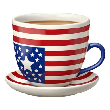 Usa flag teacup sticker