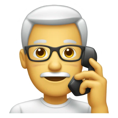 personne âgée au téléphone sticker