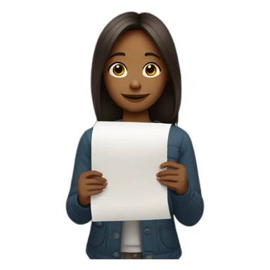 Girl holding a paper that writes "goodnight" sticker