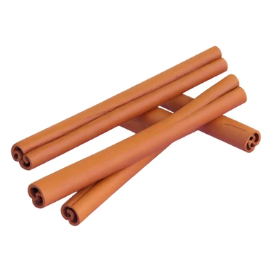 3D emoji style cinnamon stick icon, three-dimensional and realistic, no background sticker