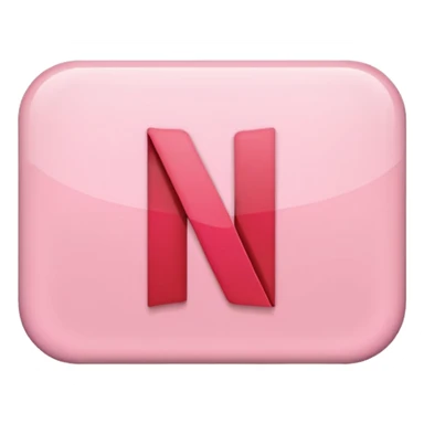 Netflix aesthetic "N" logo in pastel pink sticker