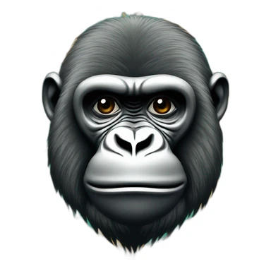 A gorilla wearing a zaza genetics bandanna with Paisley pattern around neck sticker