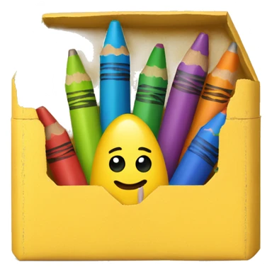 Yellow Crayon Box with 6 Crayons Inside sticker