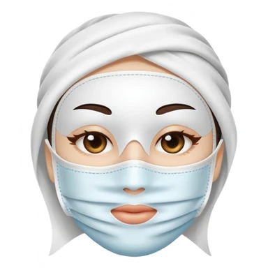 a white skincare beauty mask pack for face, made with cloth, without face sticker