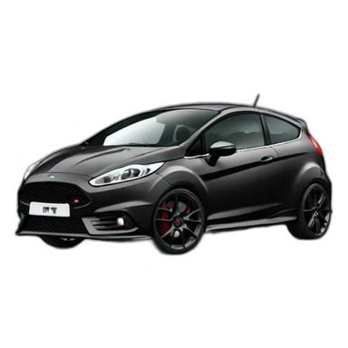 Black MK7 Ford Fiesta ST with gunmetal rims sticker