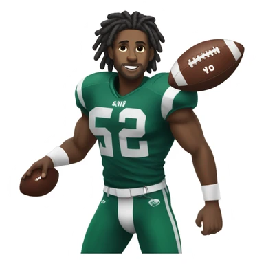 Black man with dreadlocks playing football  sticker