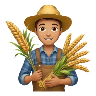 papa con ropa de granjero like sticker