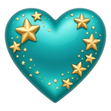 Teal heart with little stars sticker