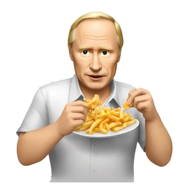 Vladimir Poutine qui mange une poutine sticker