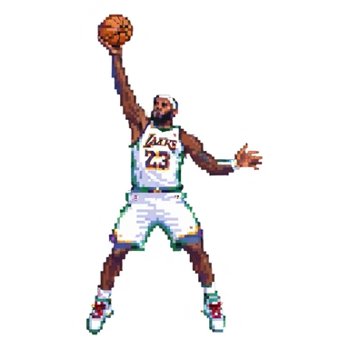 LeBron James shooting a basketball sticker