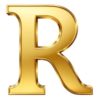 golden letter R sticker